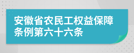 安徽省农民工权益保障条例第六十六条