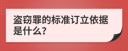 盗窃罪的标准订立依据是什么？