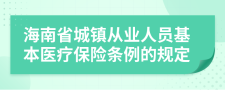 海南省城镇从业人员基本医疗保险条例的规定