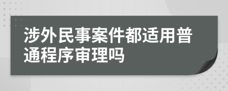 涉外民事案件都适用普通程序审理吗