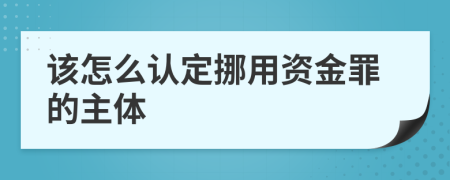 该怎么认定挪用资金罪的主体