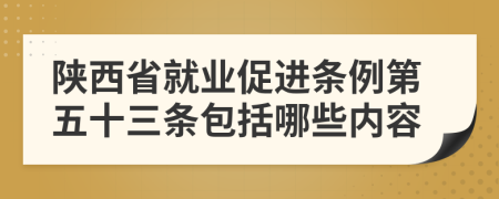 陕西省就业促进条例第五十三条包括哪些内容