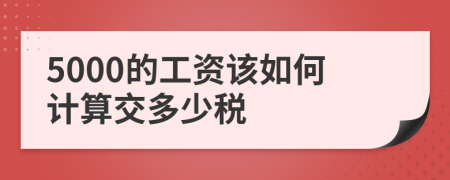 5000的工资该如何计算交多少税