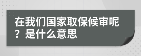 在我们国家取保候审呢？是什么意思