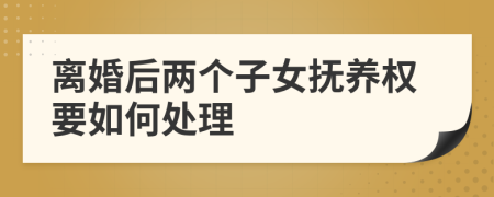 离婚后两个子女抚养权要如何处理