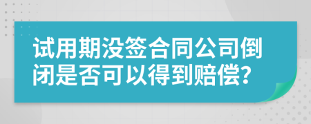 试用期没签合同公司倒闭是否可以得到赔偿？