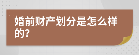 婚前财产划分是怎么样的？