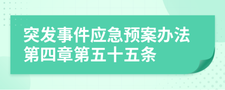 突发事件应急预案办法第四章第五十五条