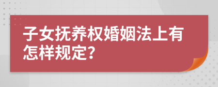 子女抚养权婚姻法上有怎样规定？