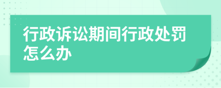 行政诉讼期间行政处罚怎么办