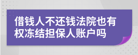 借钱人不还钱法院也有权冻结担保人账户吗