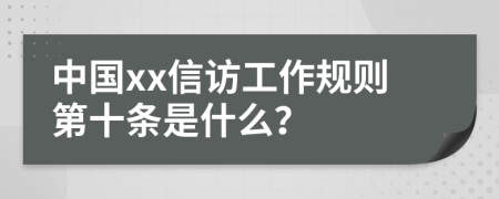 中国xx信访工作规则第十条是什么？