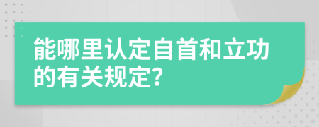 能哪里认定自首和立功的有关规定？