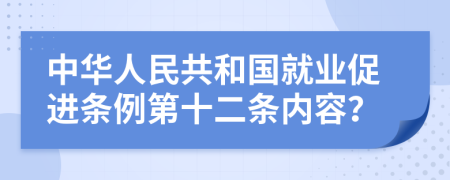 中华人民共和国就业促进条例第十二条内容？