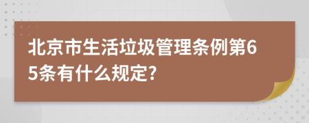 北京市生活垃圾管理条例第65条有什么规定?