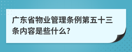 广东省物业管理条例第五十三条内容是些什么?