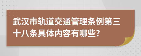 武汉市轨道交通管理条例第三十八条具体内容有哪些?