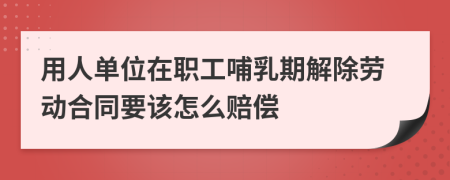 用人单位在职工哺乳期解除劳动合同要该怎么赔偿