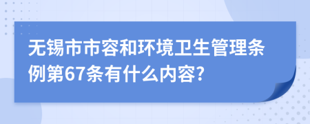 无锡市市容和环境卫生管理条例第67条有什么内容?