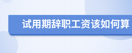 试用期辞职工资该如何算