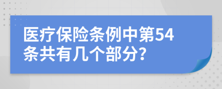 医疗保险条例中第54条共有几个部分？