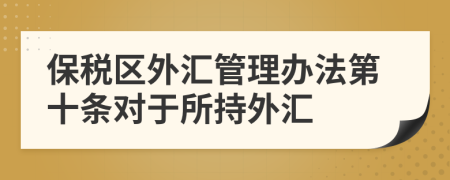 保税区外汇管理办法第十条对于所持外汇