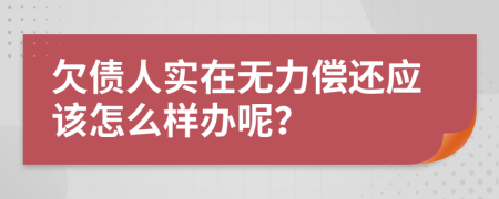 欠债人实在无力偿还应该怎么样办呢？