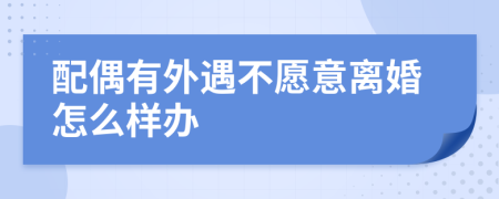 配偶有外遇不愿意离婚怎么样办