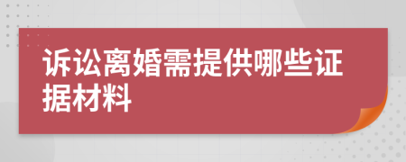 诉讼离婚需提供哪些证据材料