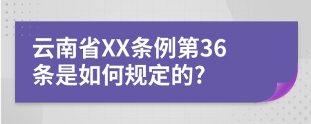 云南省XX条例第36条是如何规定的?