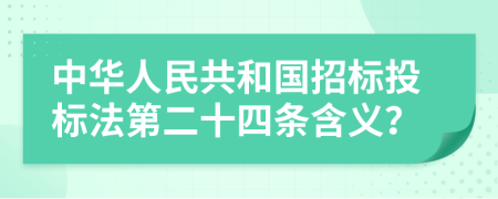 中华人民共和国招标投标法第二十四条含义？