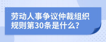 劳动人事争议仲裁组织规则第30条是什么？