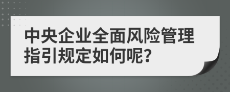 中央企业全面风险管理指引规定如何呢？