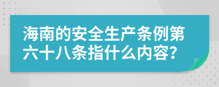 海南的安全生产条例第六十八条指什么内容？