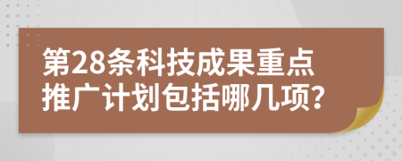 第28条科技成果重点推广计划包括哪几项？