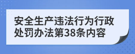 安全生产违法行为行政处罚办法第38条内容