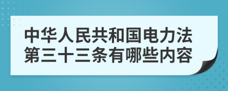 中华人民共和国电力法第三十三条有哪些内容