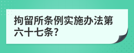 拘留所条例实施办法第六十七条?