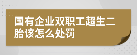 国有企业双职工超生二胎该怎么处罚