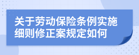 关于劳动保险条例实施细则修正案规定如何