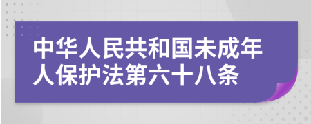 中华人民共和国未成年人保护法第六十八条