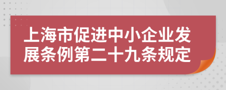 上海市促进中小企业发展条例第二十九条规定