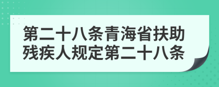 第二十八条青海省扶助残疾人规定第二十八条