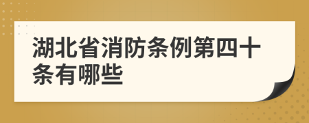 湖北省消防条例第四十条有哪些