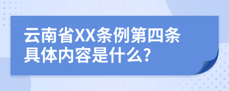 云南省XX条例第四条具体内容是什么?