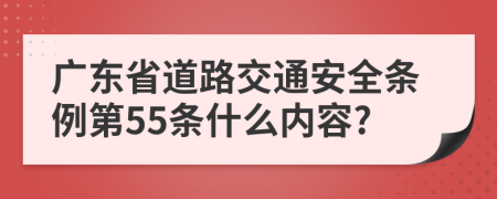 广东省道路交通安全条例第55条什么内容?