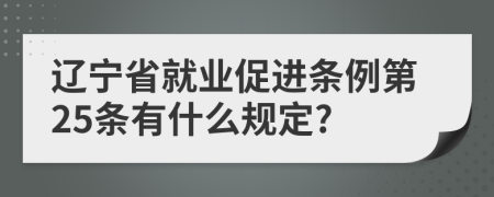 辽宁省就业促进条例第25条有什么规定?