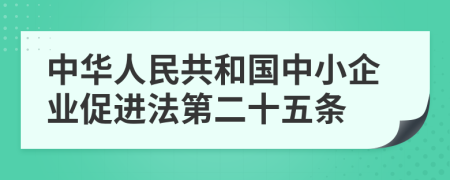 中华人民共和国中小企业促进法第二十五条