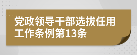 党政领导干部选拔任用工作条例第13条