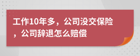 工作10年多，公司没交保险，公司辞退怎么赔偿